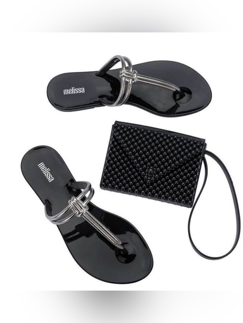 Melissa ASTRAL CHROME AD / Black Womens sandals Size US 8 New